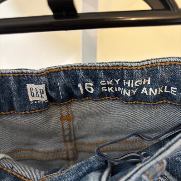 Gap Teen NWT Girls' Sky High Skinny Ankle Dark Wash Jeans Size 16 - Picture 4 of 10